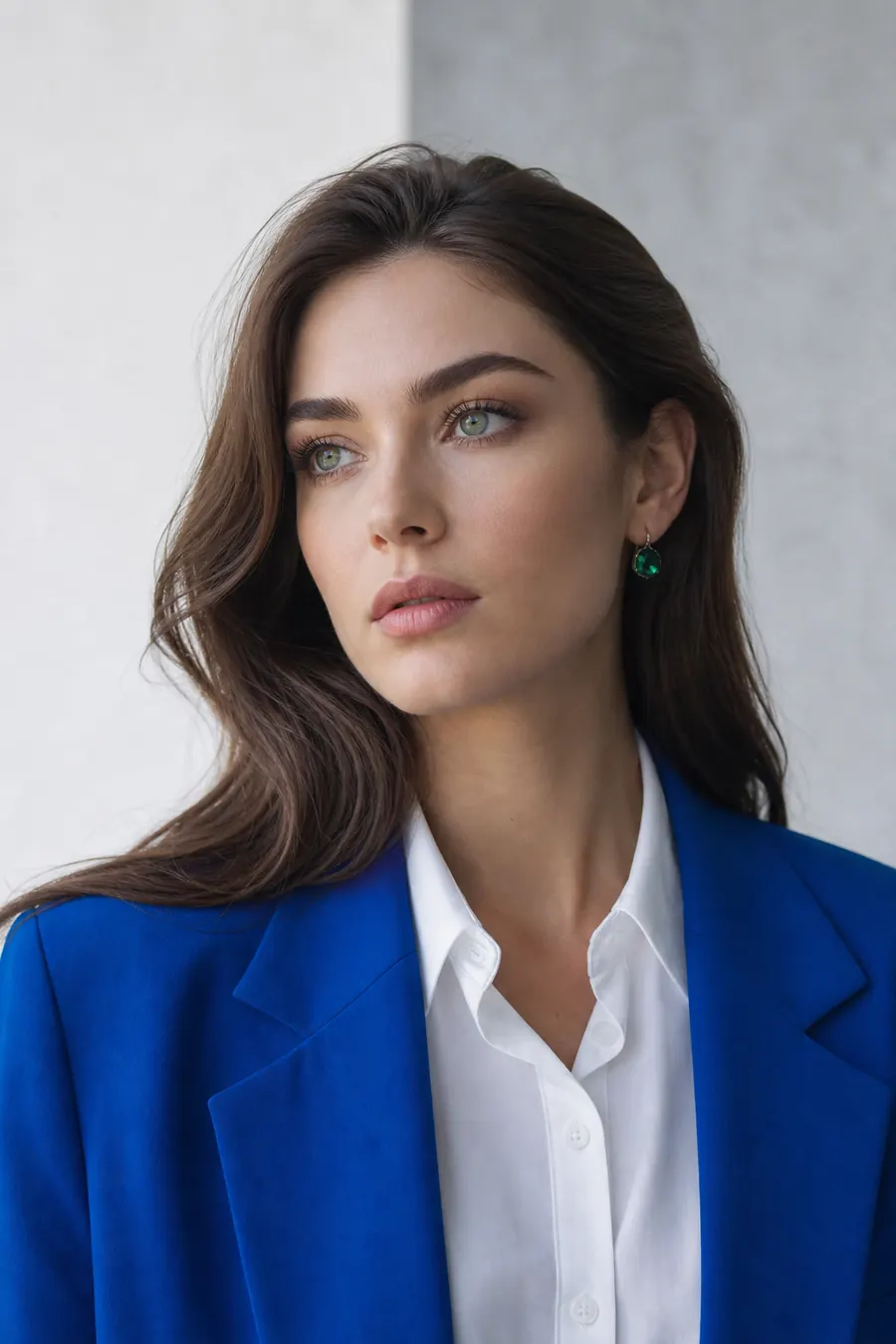 Color analysis for brown hair and green eyes on light skin, Cool Winter palette